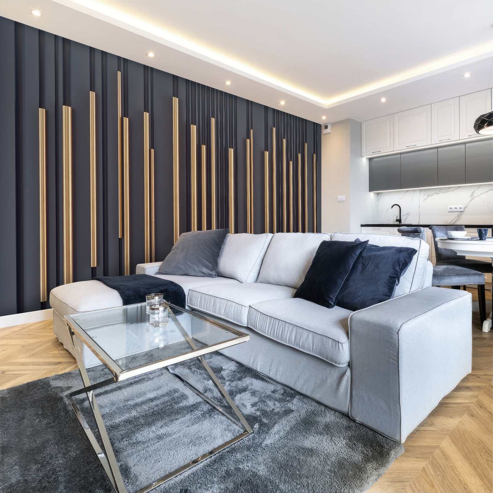 Fototapeta zlaté vložky na zvislých líniách