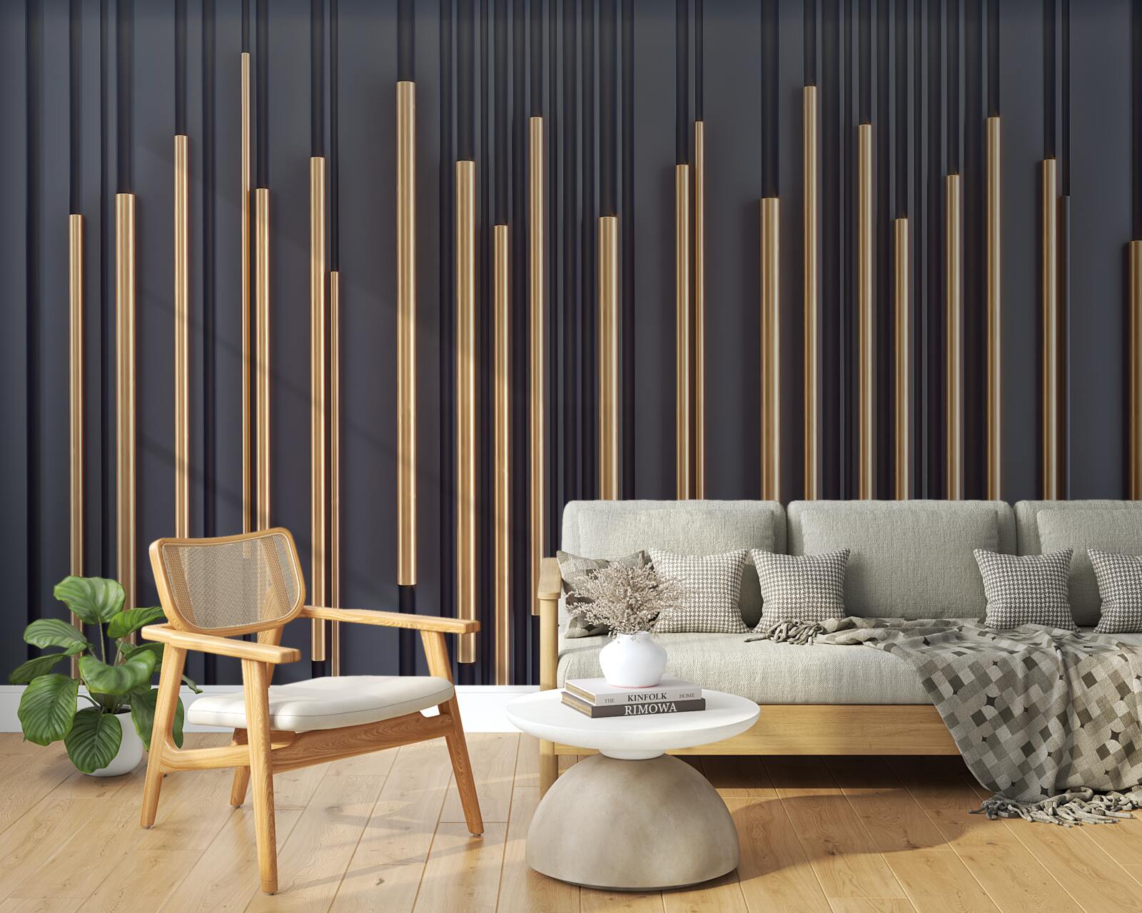 Fototapeta zlaté vložky na zvislých líniách