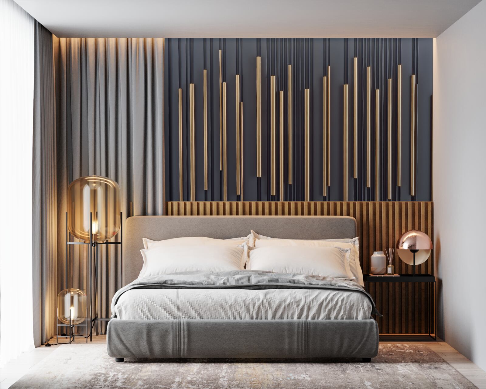 Fototapeta zlaté vložky na zvislých líniách