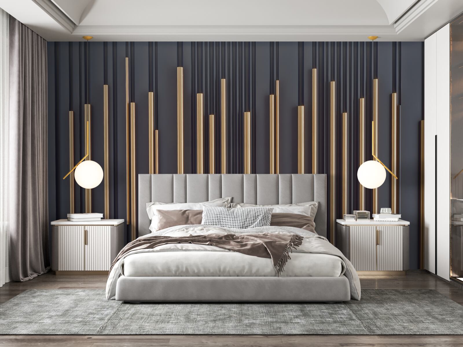 Fototapeta zlaté vložky na zvislých líniách