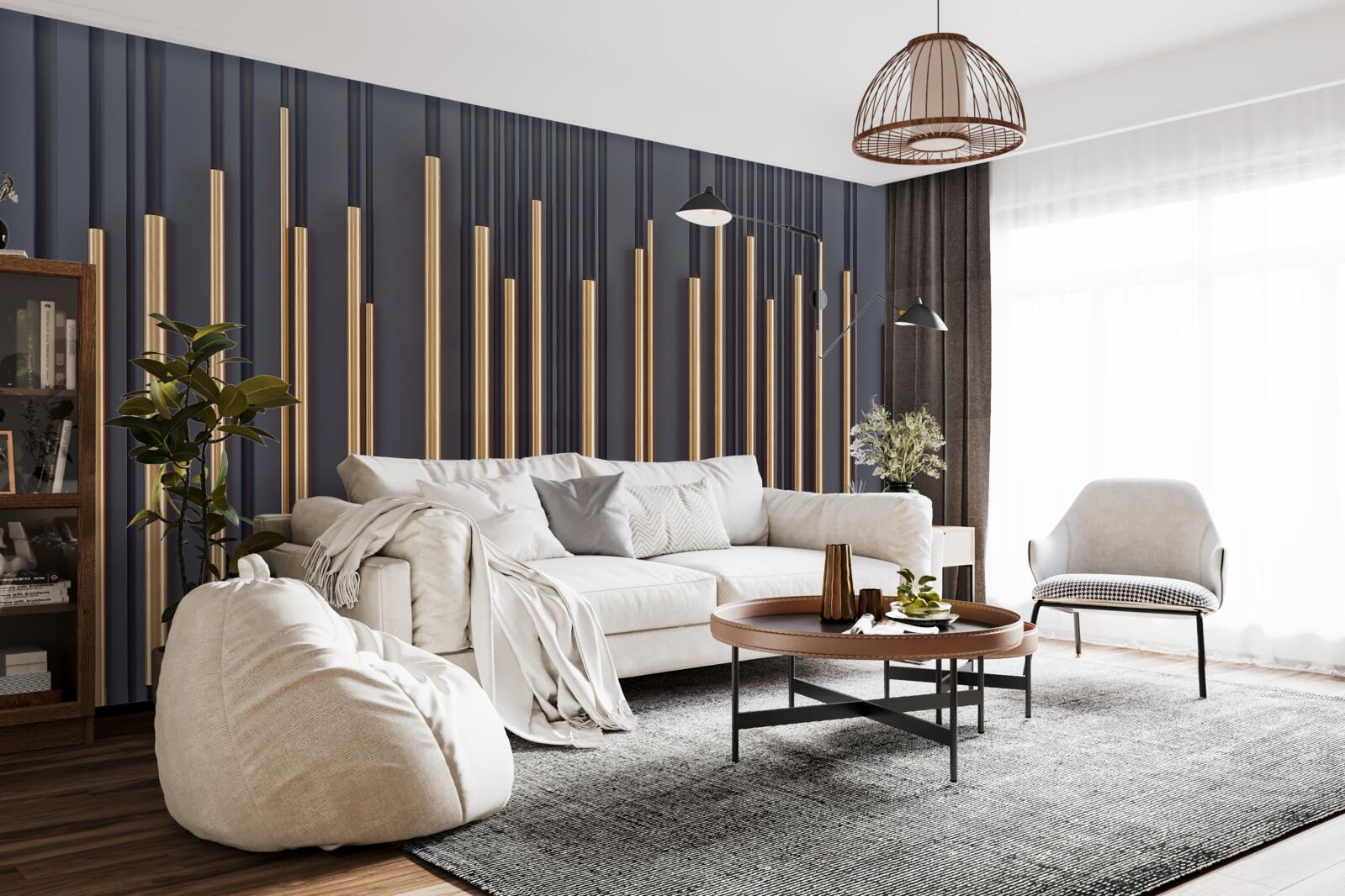 Fototapeta zlaté vložky na zvislých líniách