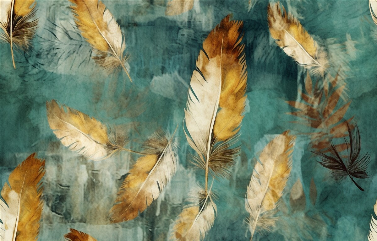 Fototapeta zlaté abstraktné listy