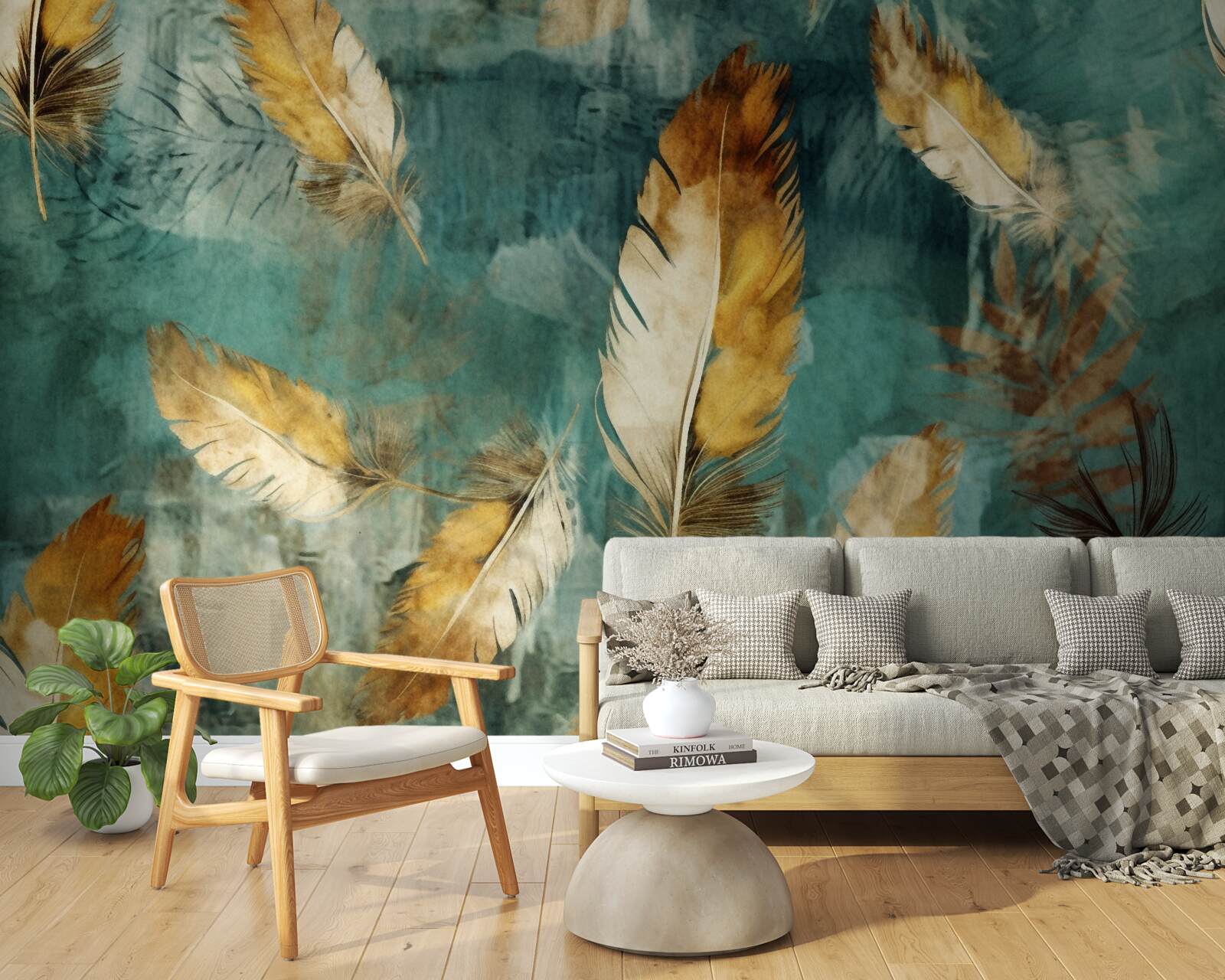 Fototapeta zlaté abstraktné listy