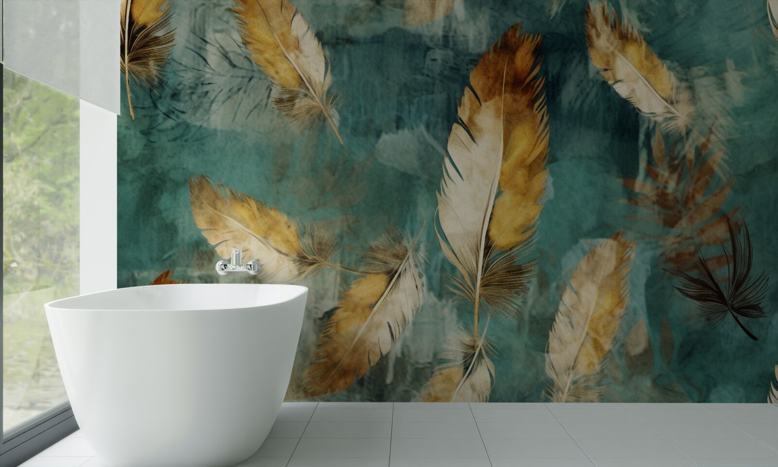 Fototapeta zlaté abstraktné listy