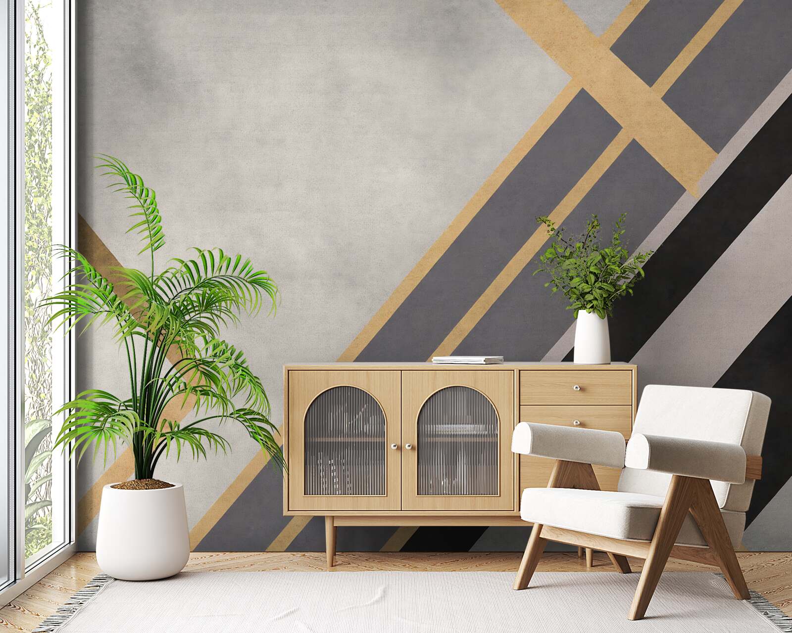 Fototapeta farebné čiary na dlaždiciach sú usporiadané rovnomerne