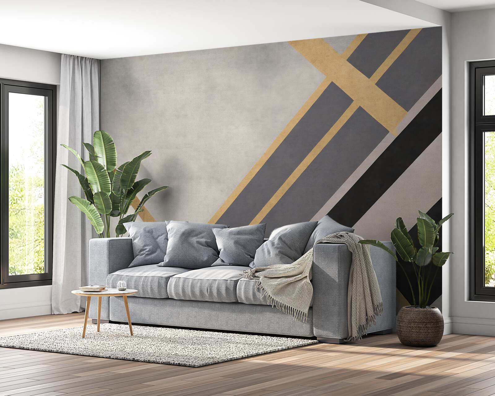 Fototapeta farebné čiary na dlaždiciach sú usporiadané rovnomerne