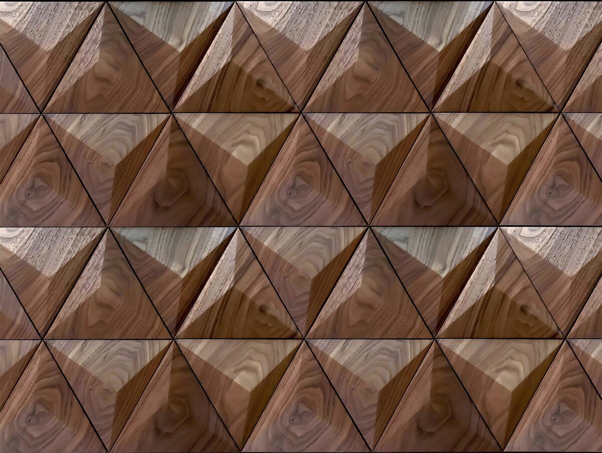 Fototapeta trojuholníkové tvary s textúrou dreva