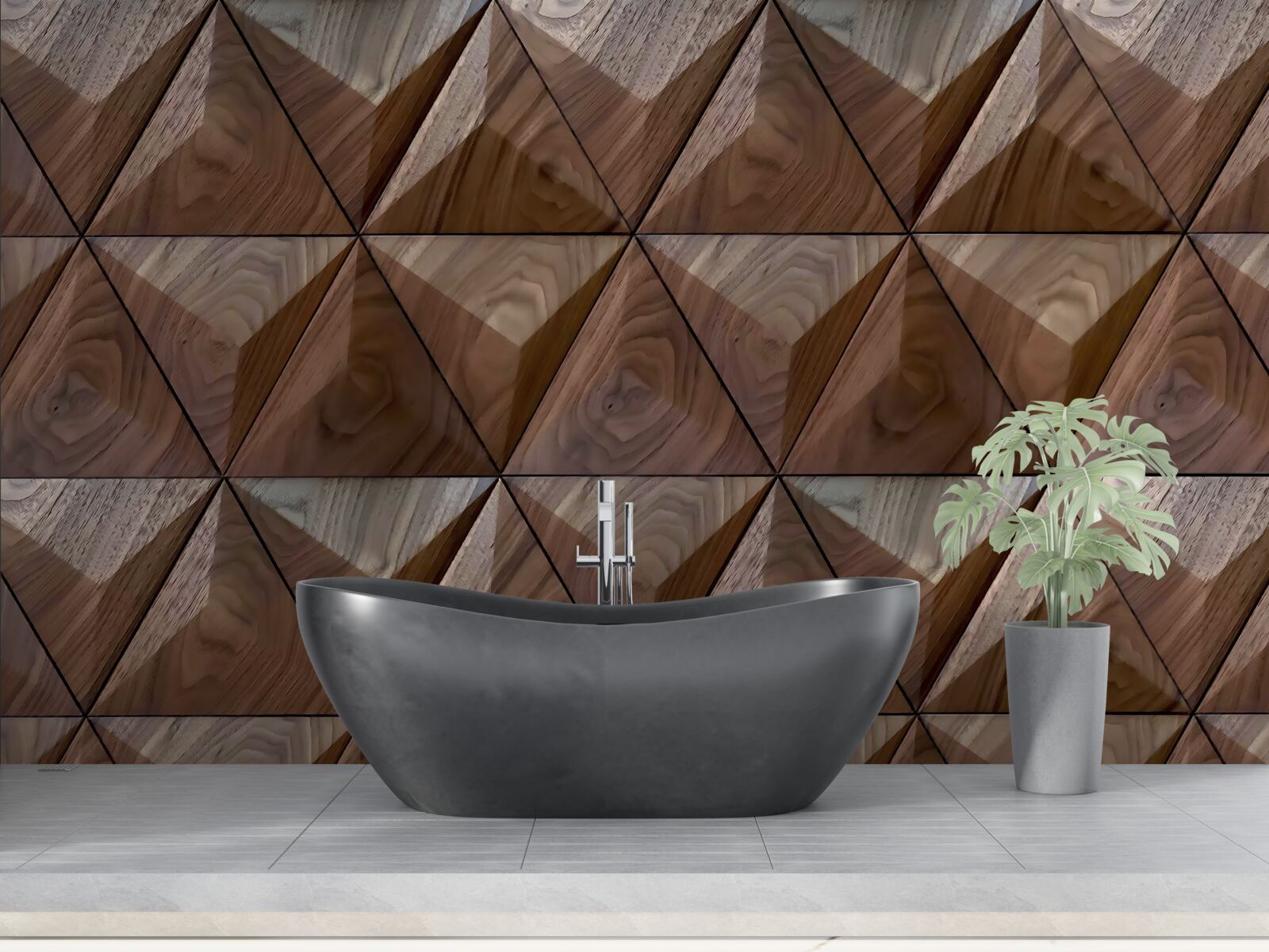 Fototapeta trojuholníkové tvary s textúrou dreva