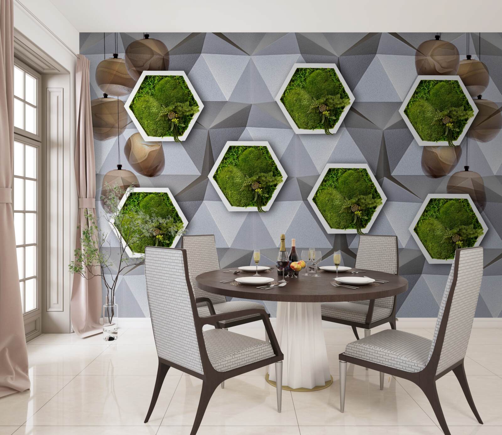 Fototapeta rastliny v tvare päťuholníka