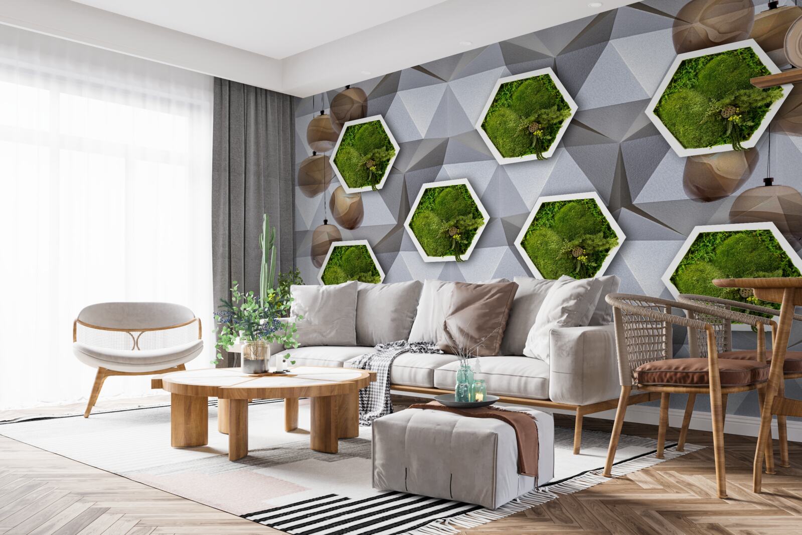 Fototapeta rastliny v tvare päťuholníka