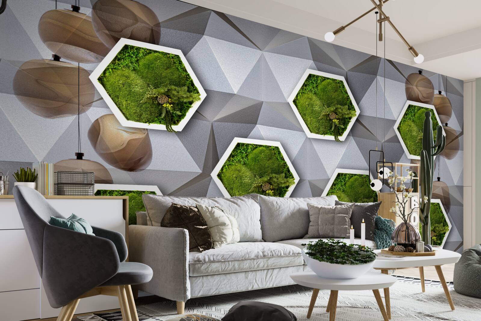 Fototapeta rastliny v tvare päťuholníka