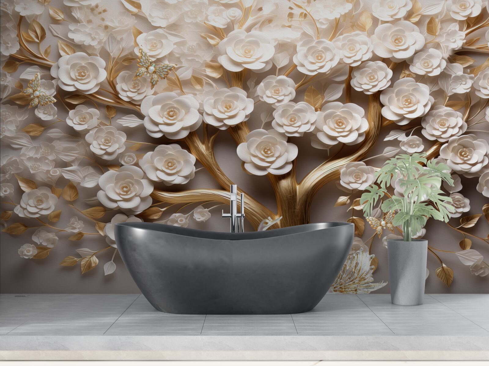 Fototapeta strom s hustými a bohatými kvetmi