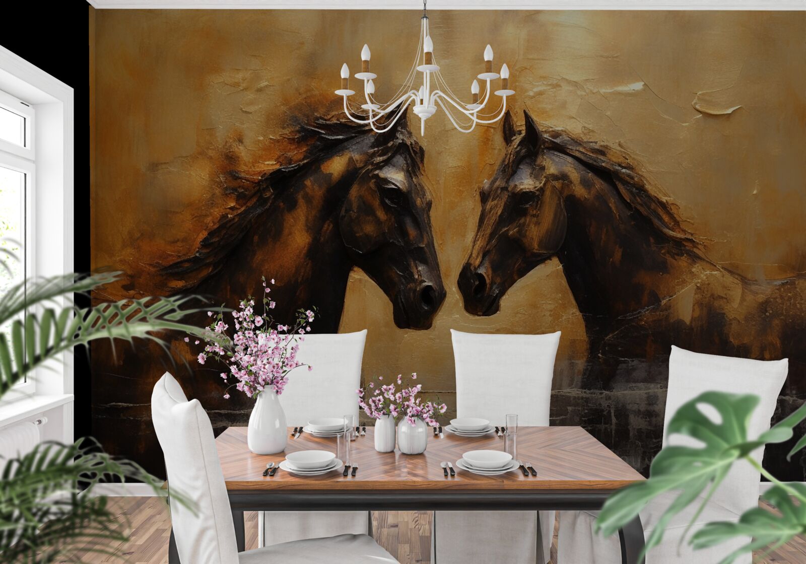 Fototapeta dva kone vo vode