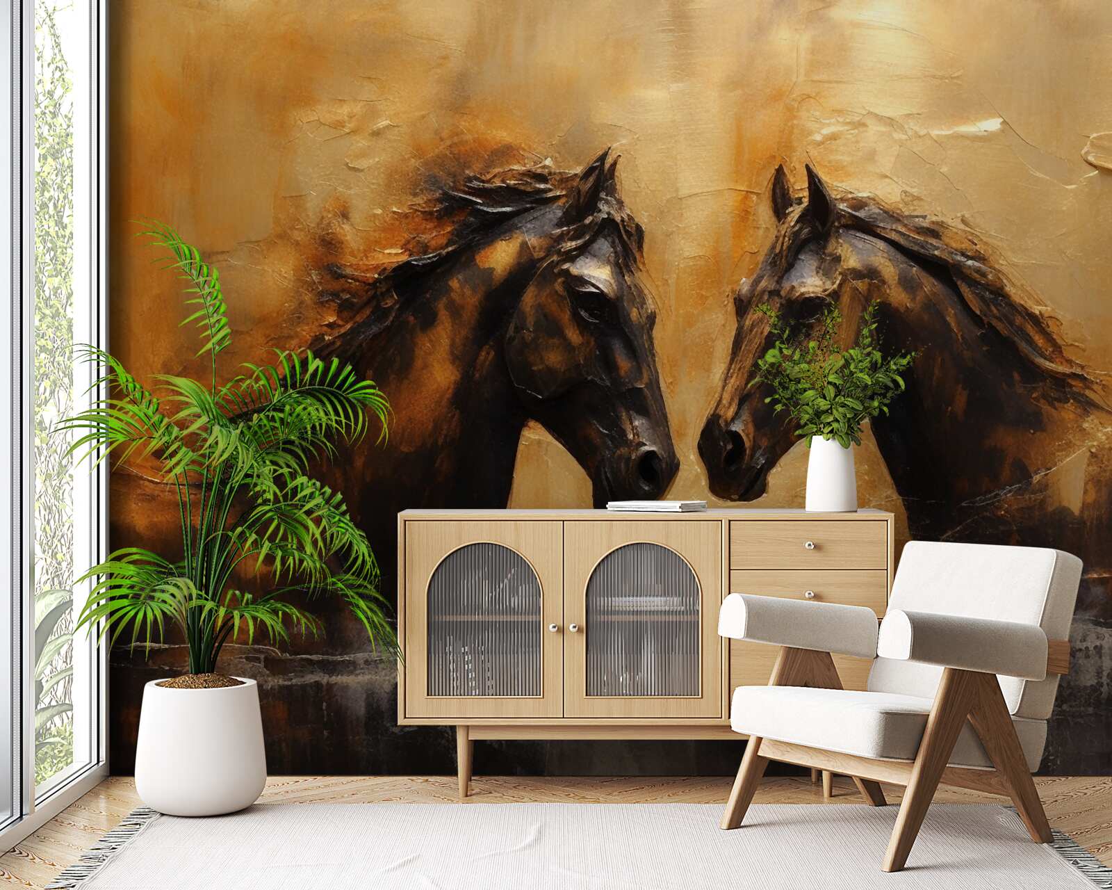 Fototapeta dva kone vo vode