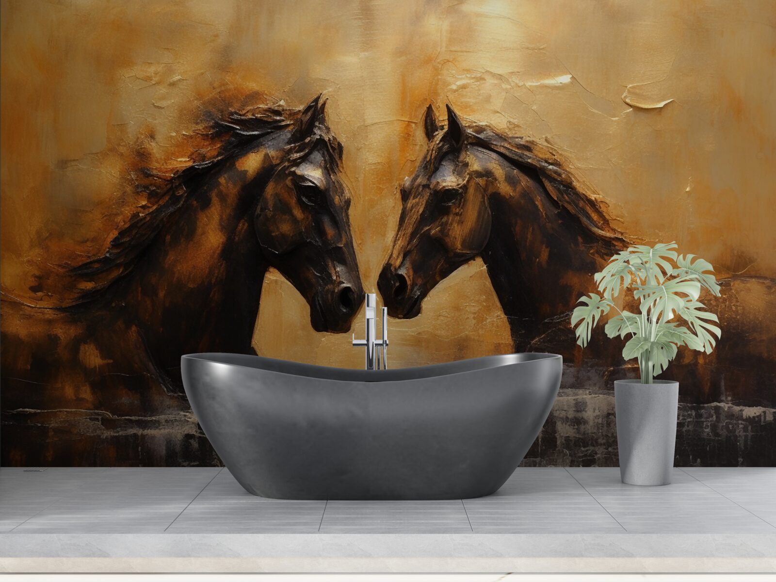 Fototapeta dva kone vo vode