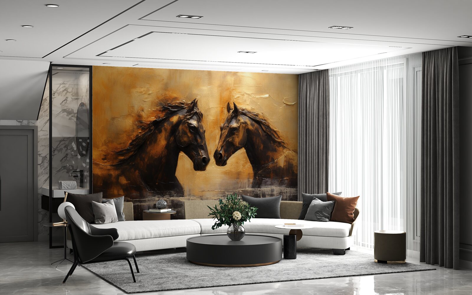 Fototapeta dva kone vo vode