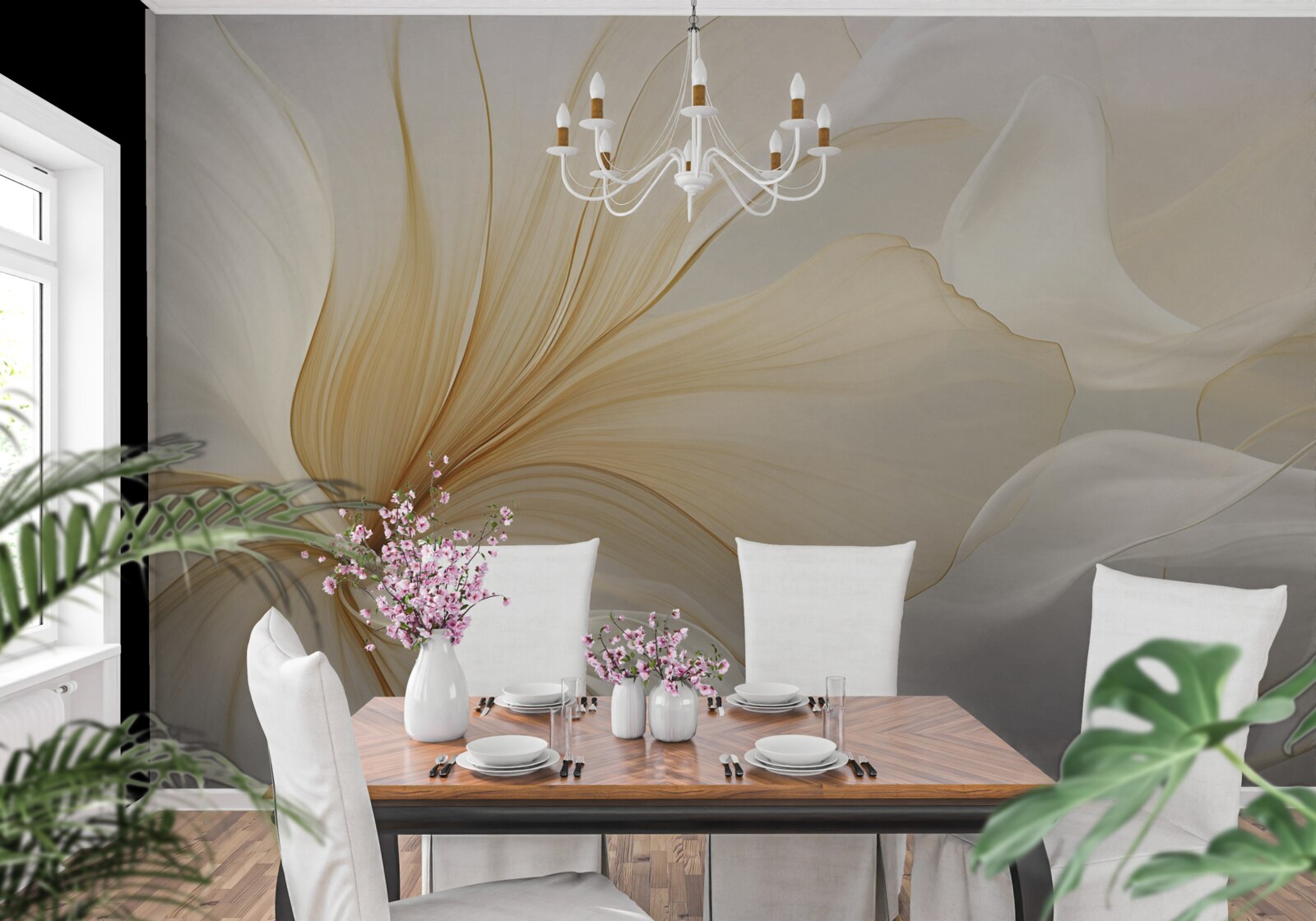 Fototapeta svetlý mramor, zdobený elegantnými vzormi