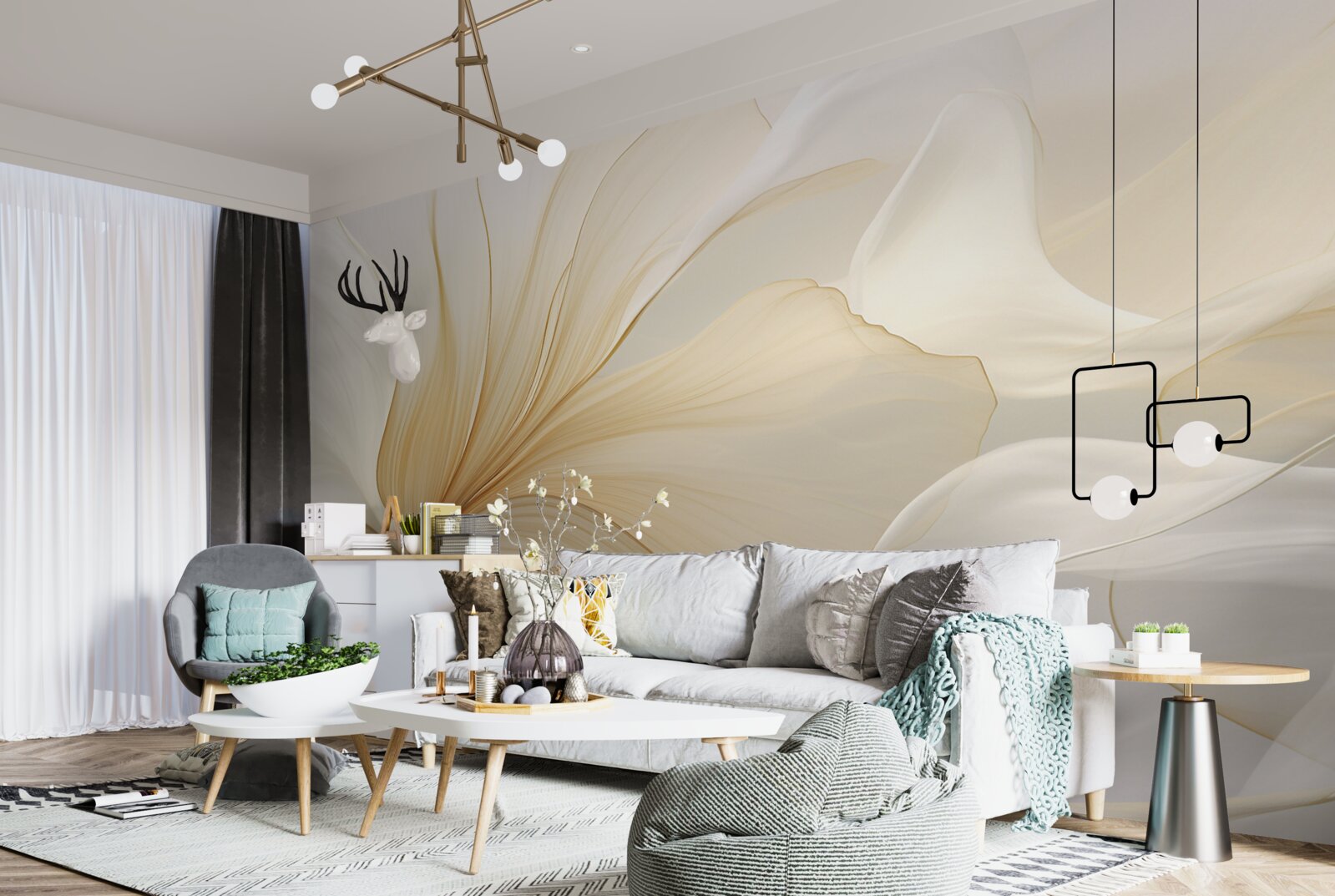 Fototapeta svetlý mramor, zdobený elegantnými vzormi