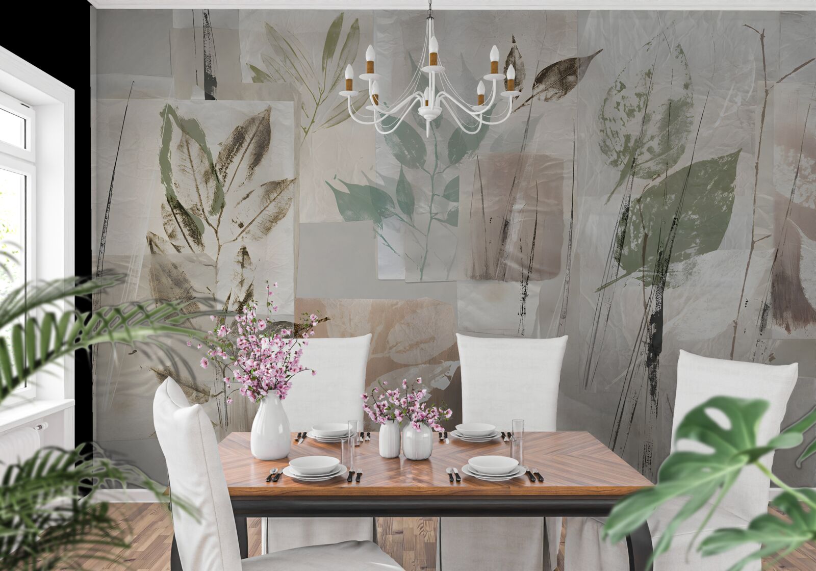 Fototapeta obrysy exotickej flóry