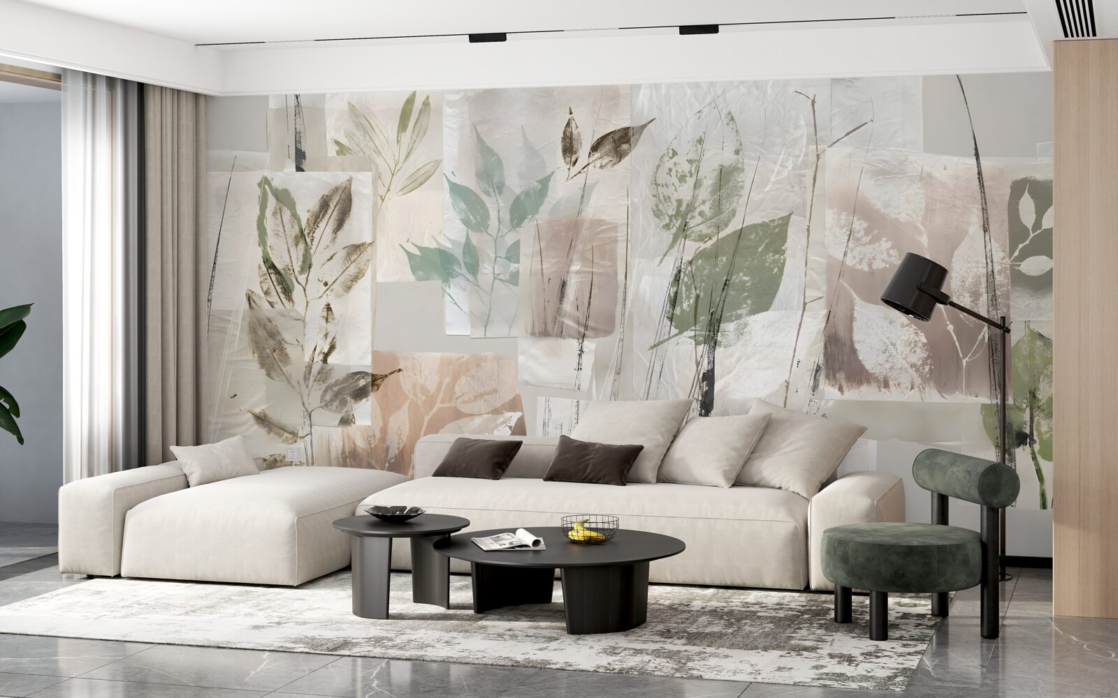 Fototapeta obrysy exotickej flóry