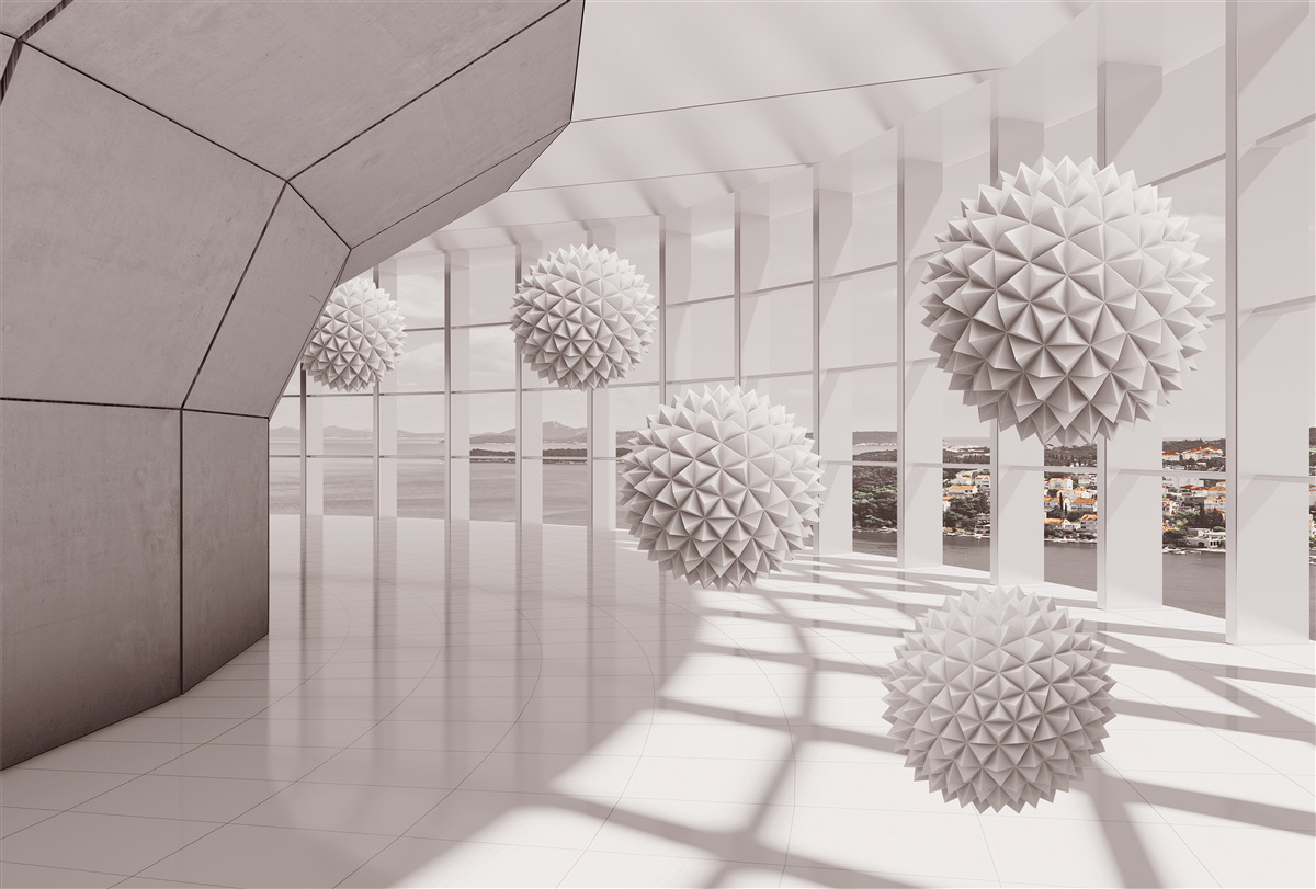 Fototapeta ostré špicaté gule v tuneli