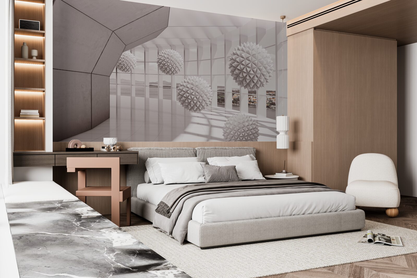 Fototapeta ostré špicaté gule v tuneli