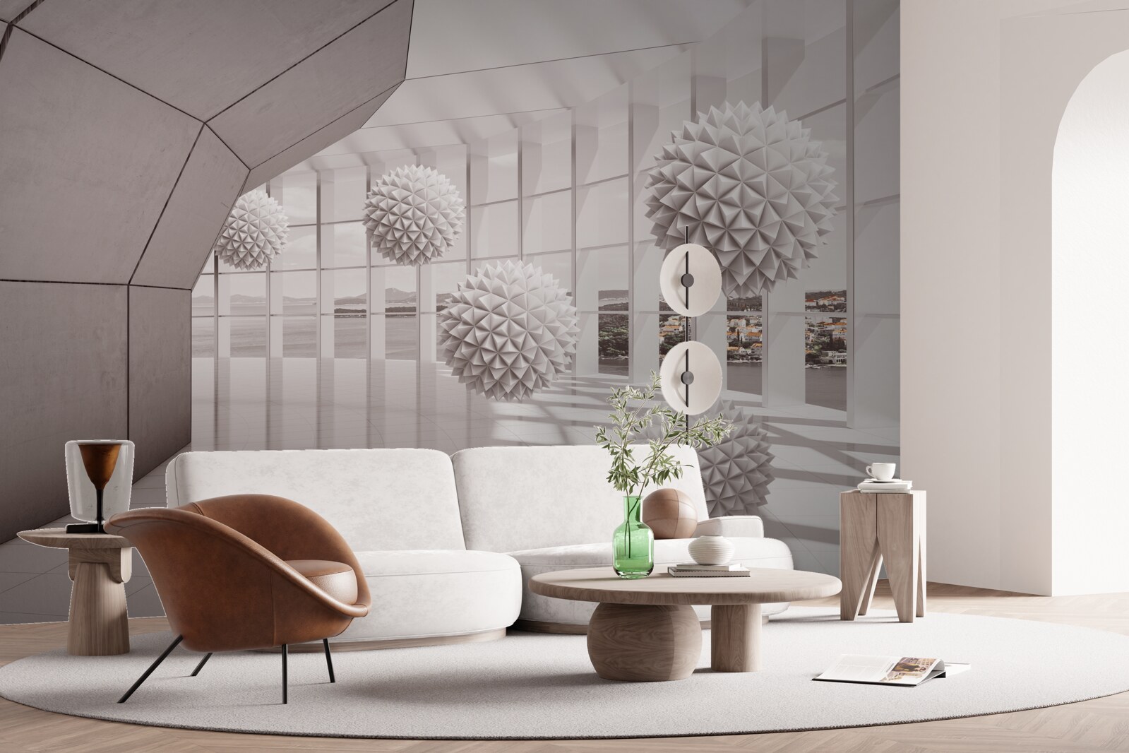 Fototapeta ostré špicaté gule v tuneli