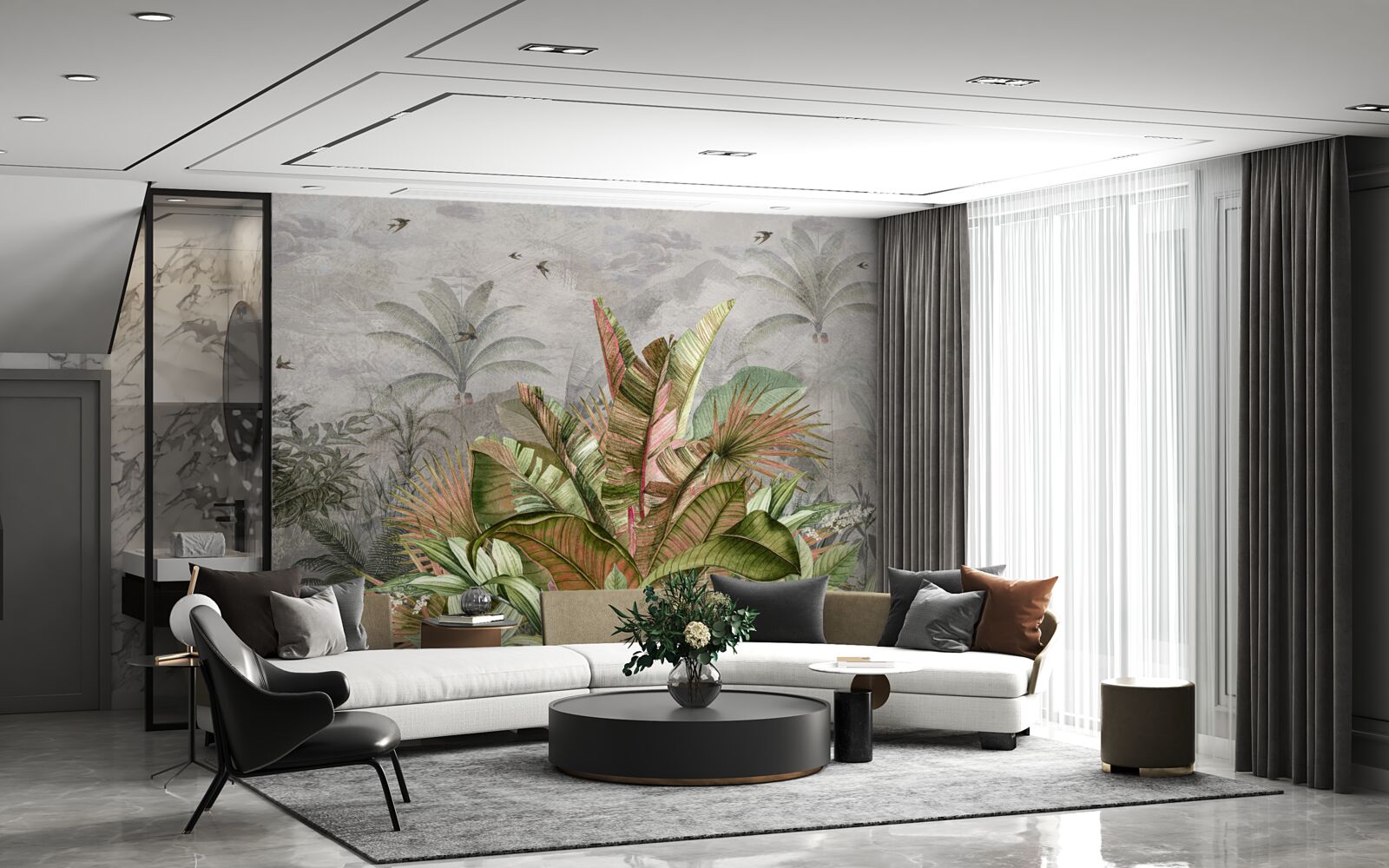 Fototapeta zloženie hmlistej paprade