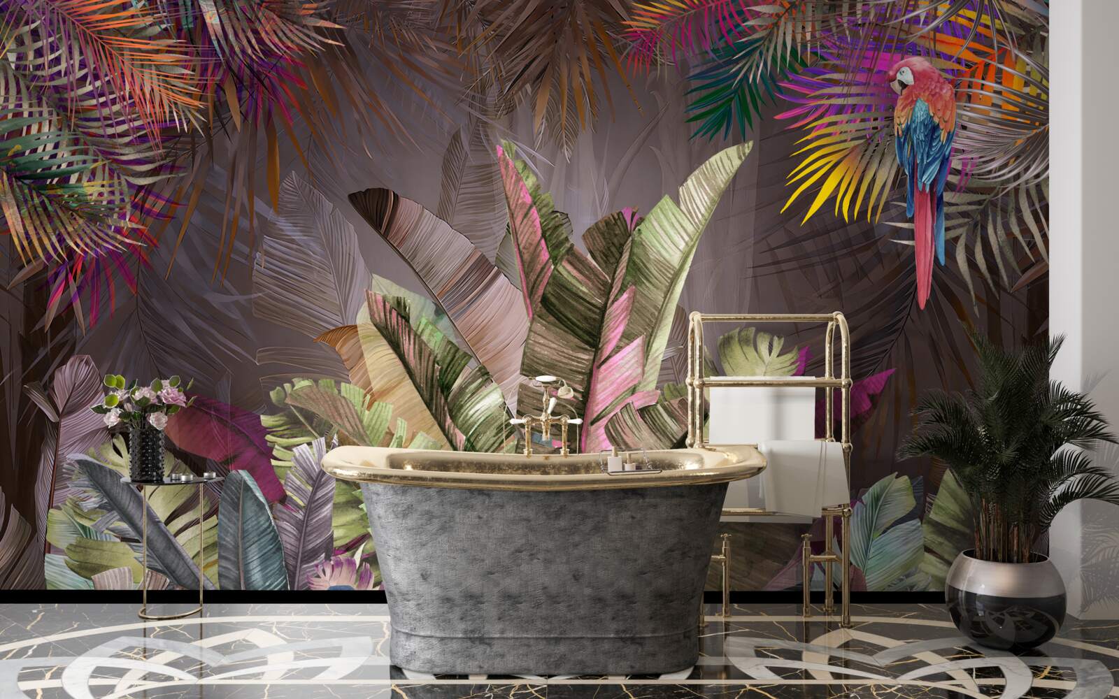 Fototapeta bohaté listy džungle v noci