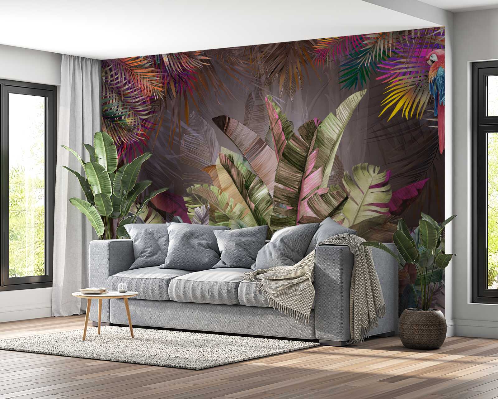 Fototapeta bohaté listy džungle v noci