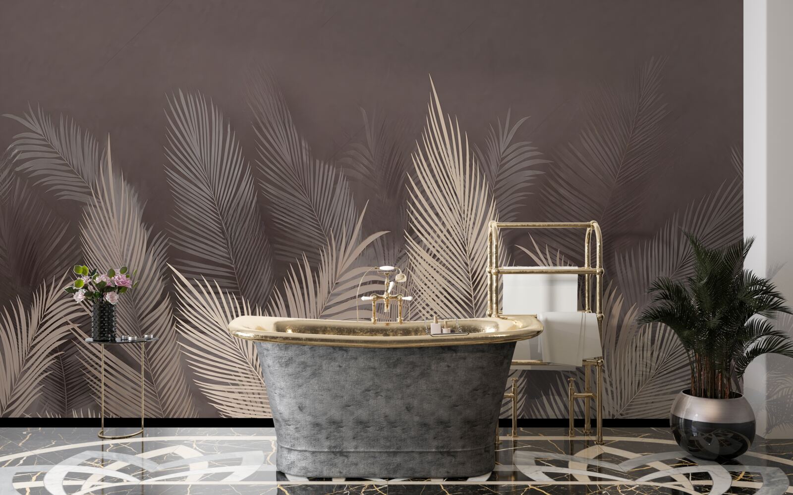 Fototapeta svieže zelené paprade vo večerných hodinách