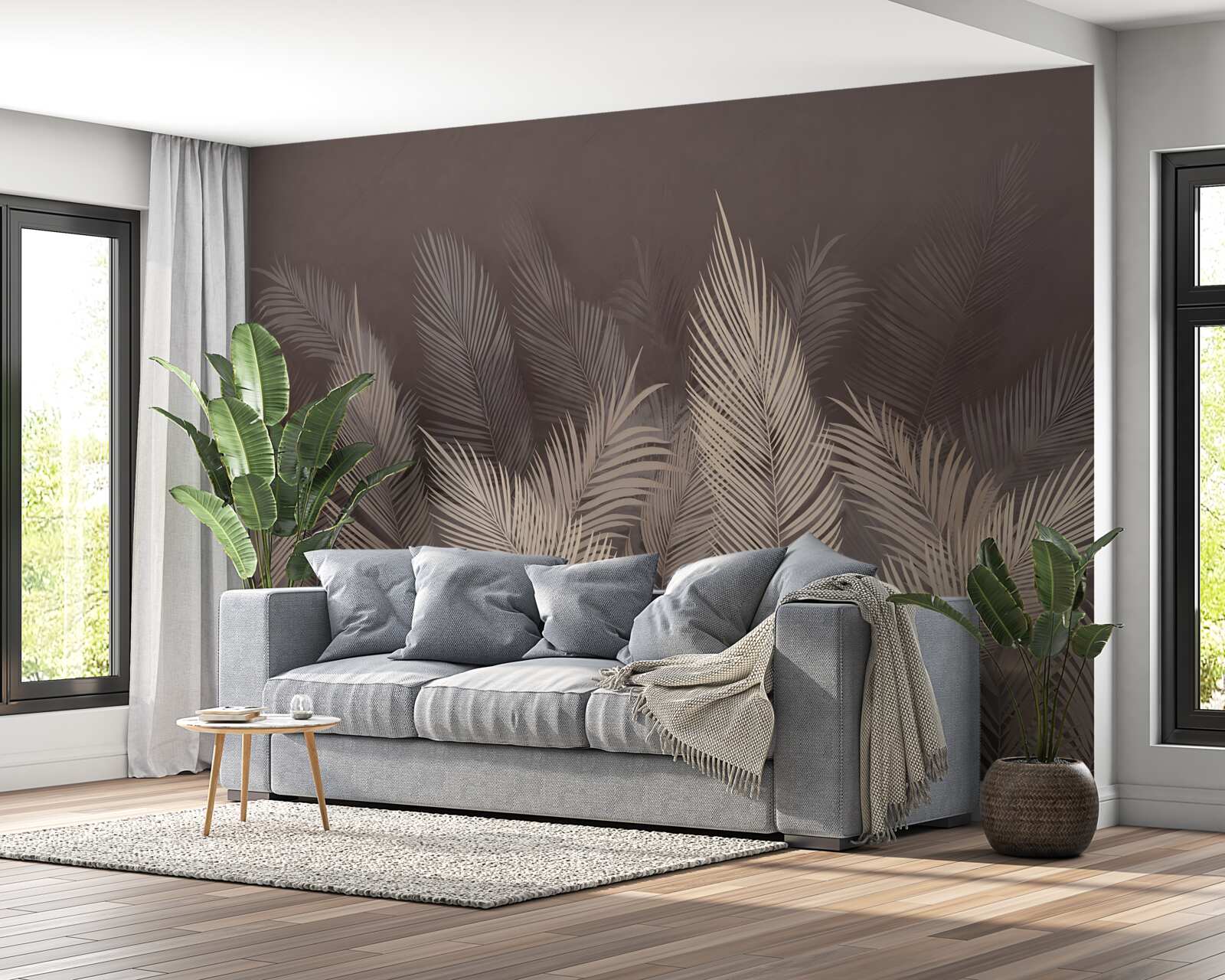 Fototapeta svieže zelené paprade vo večerných hodinách