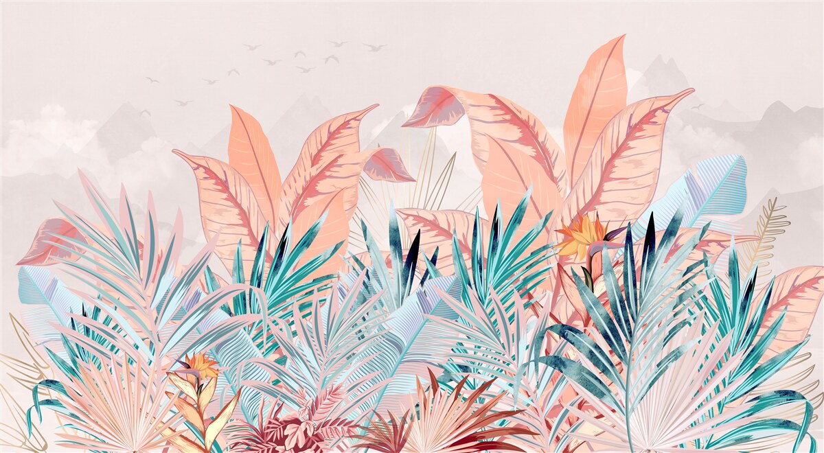 Fototapeta papraďové listy vo všetkých farbách