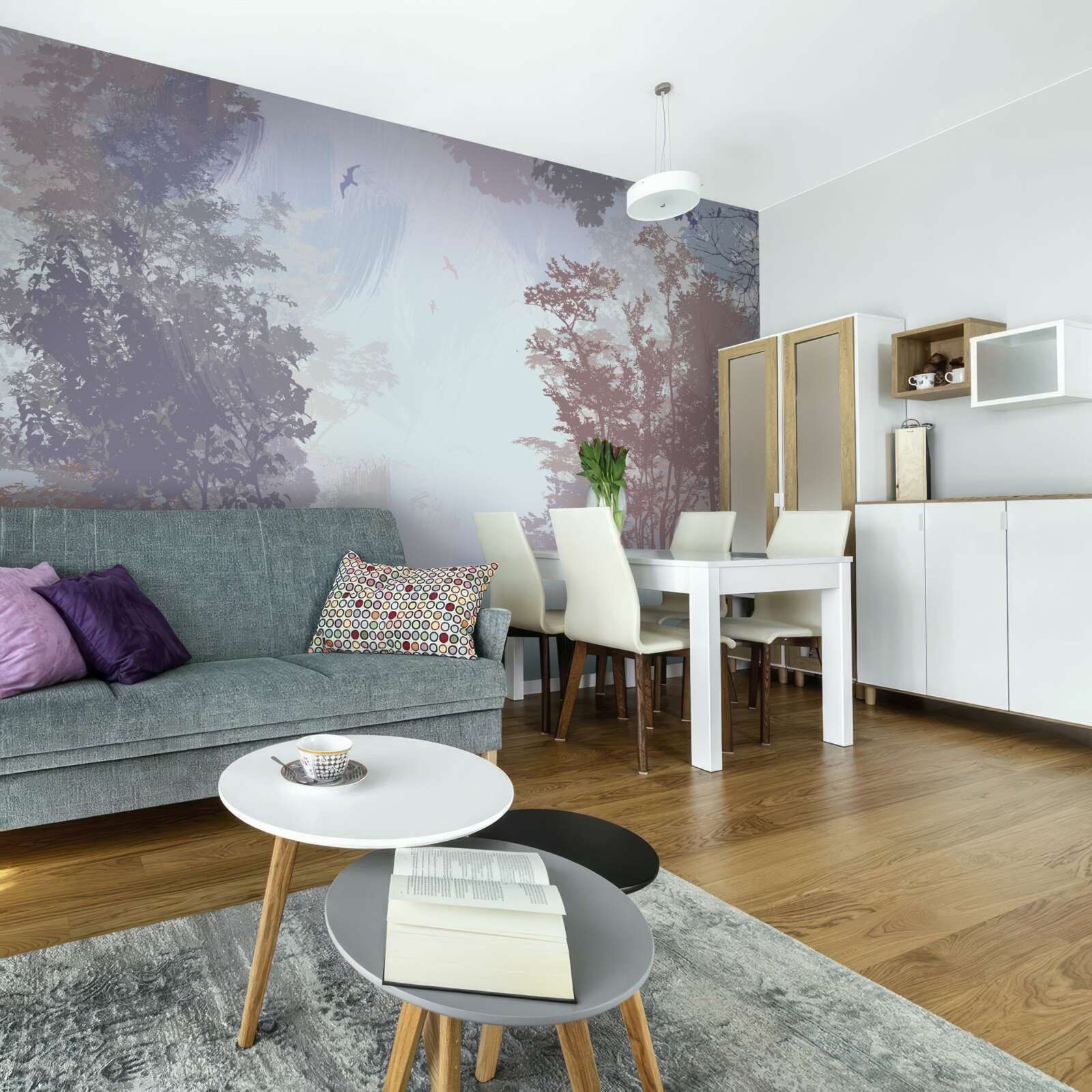 Fototapeta ráno v jesennom lese