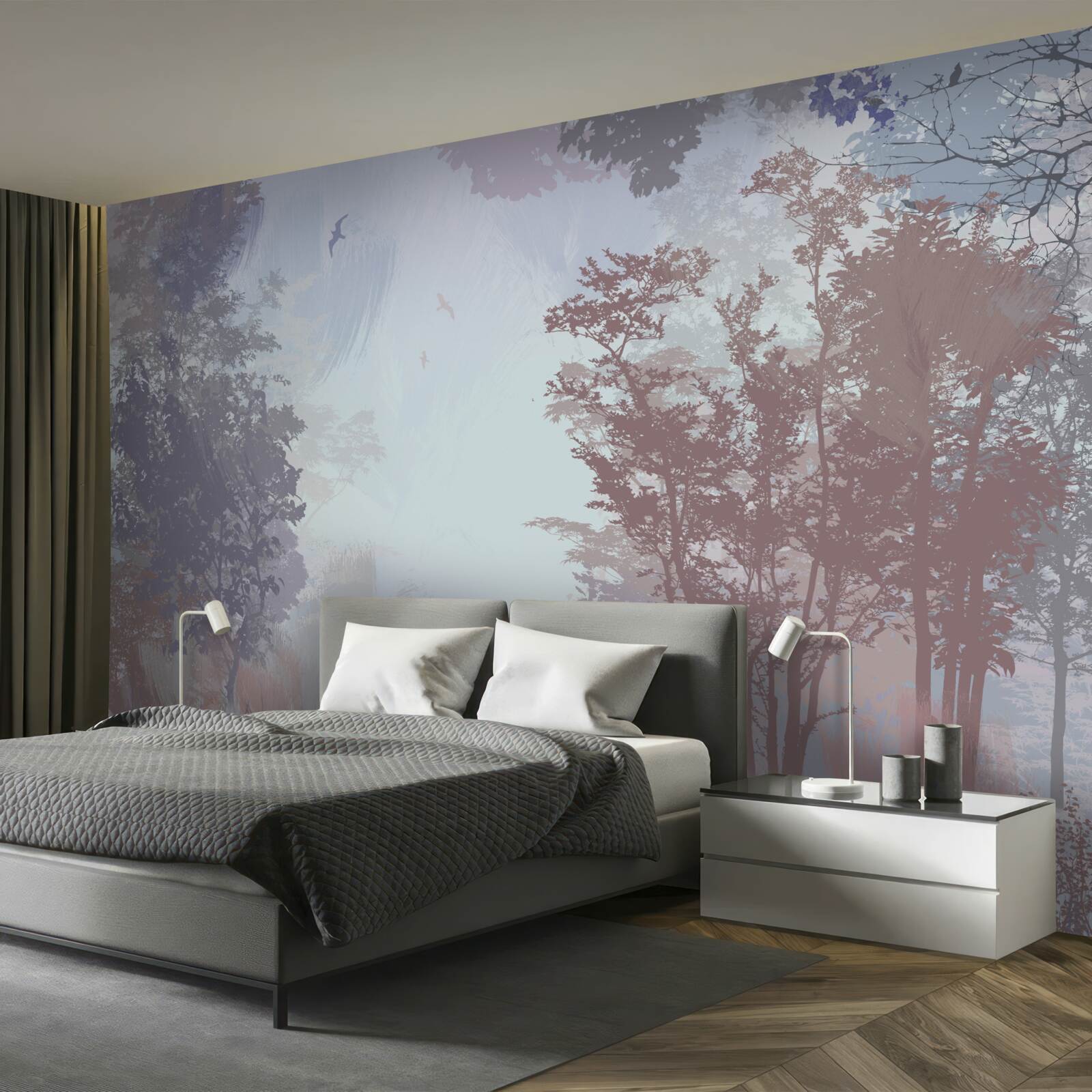 Fototapeta ráno v jesennom lese