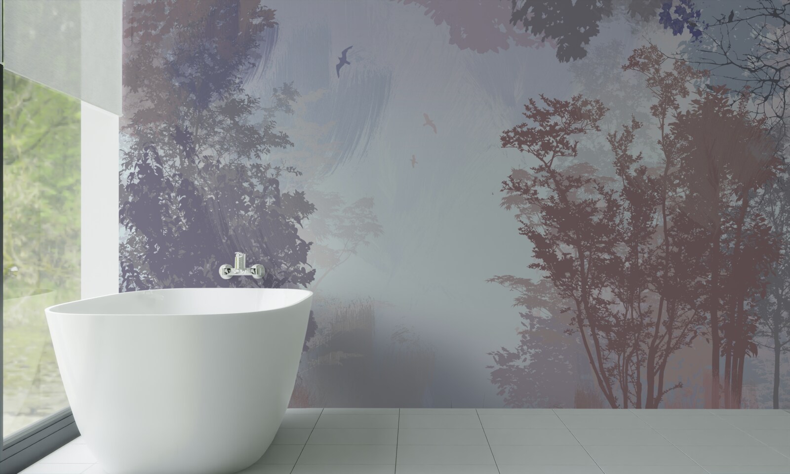 Fototapeta ráno v jesennom lese