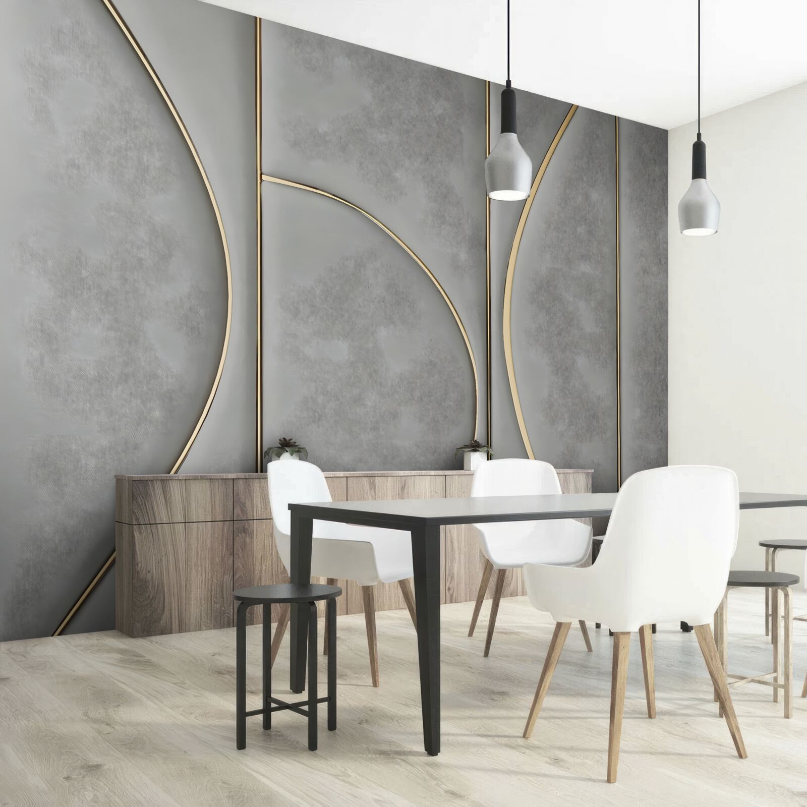 Fototapeta šedá textúra so zlatými čiarami