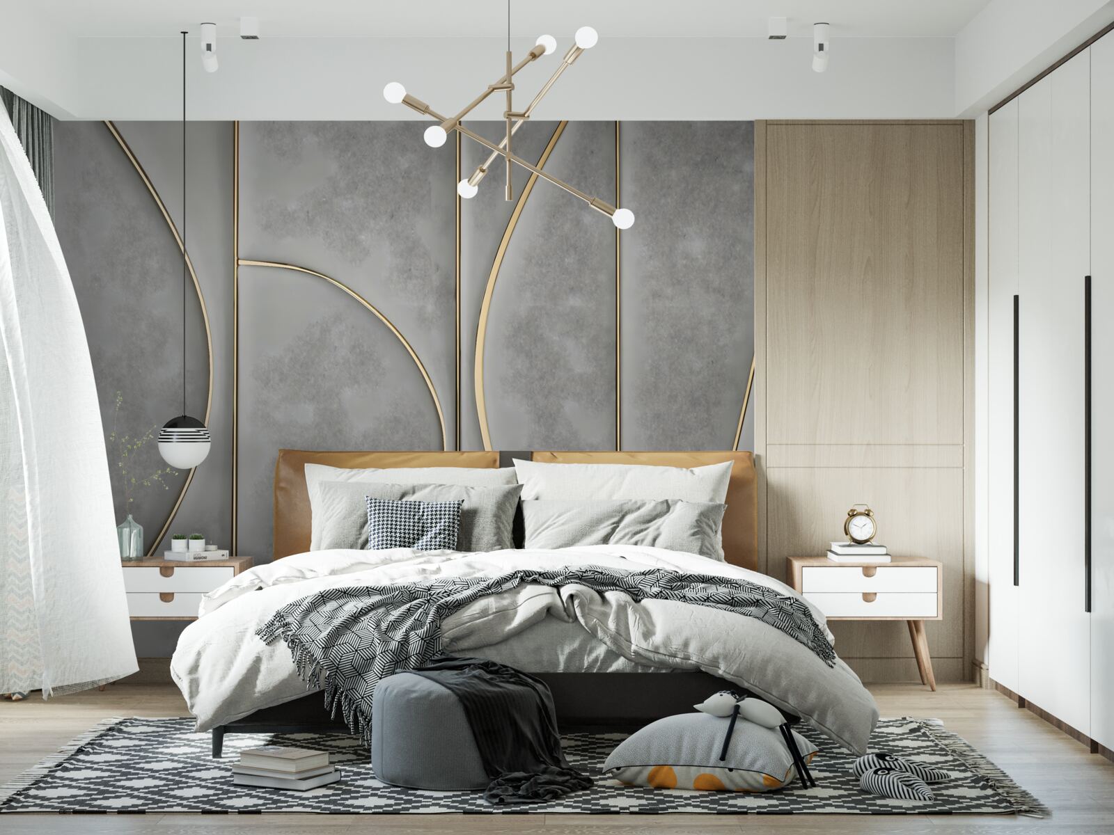 Fototapeta šedá textúra so zlatými čiarami