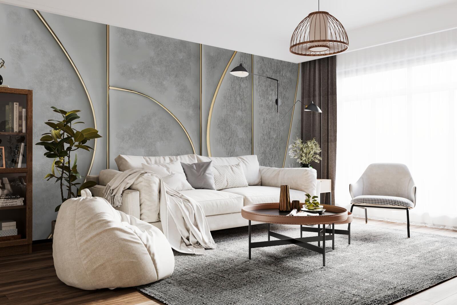 Fototapeta šedá textúra so zlatými čiarami