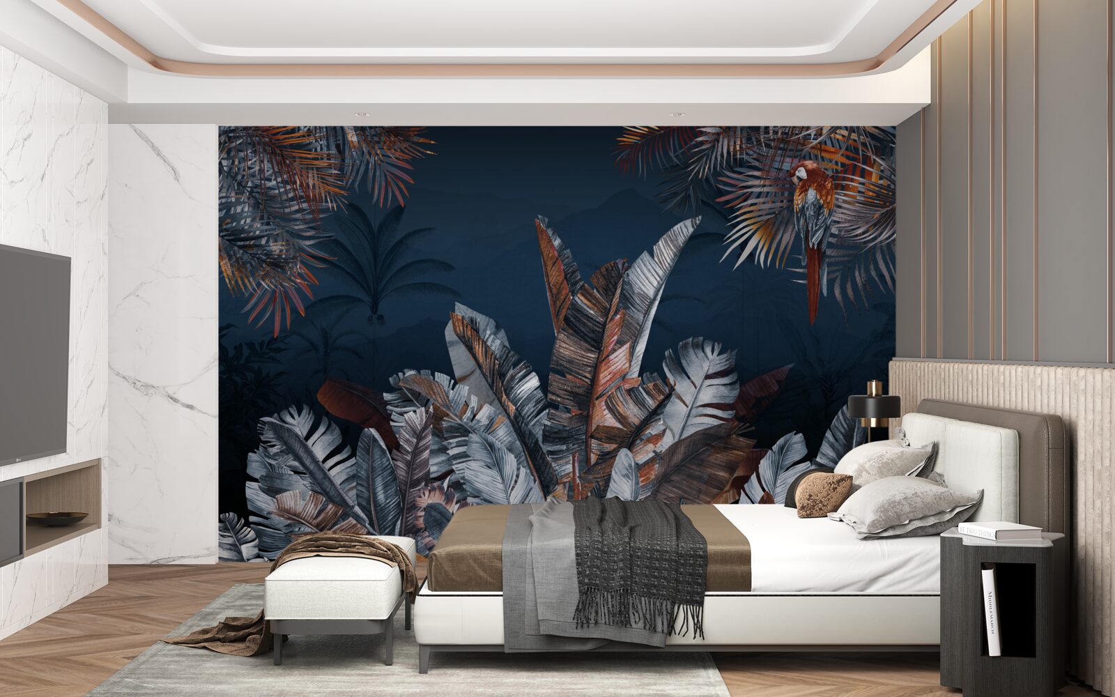 Fototapeta nočná džungľa a papraď