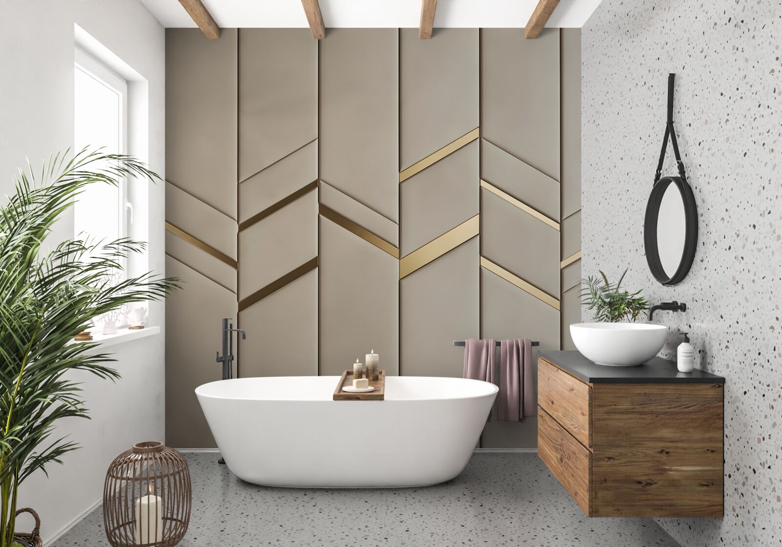 Fototapeta zlatý rez na svetlom dreve