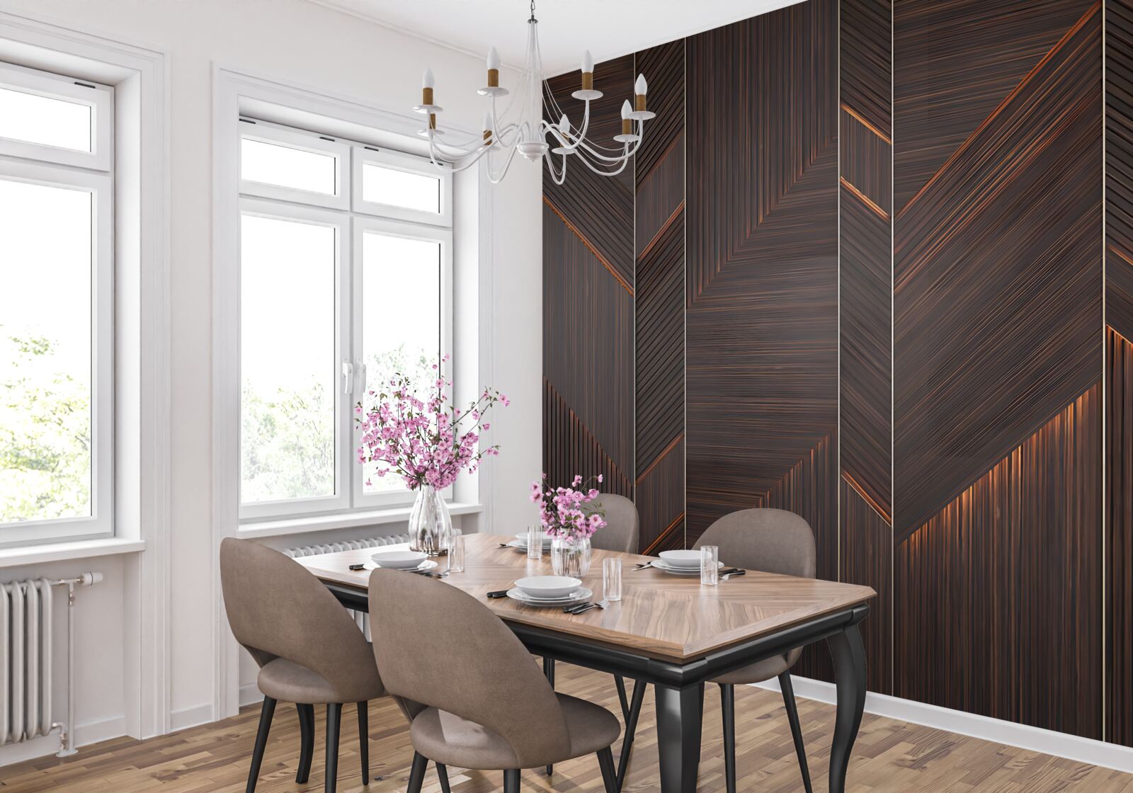 Fototapeta leštená tmavá parketová doska