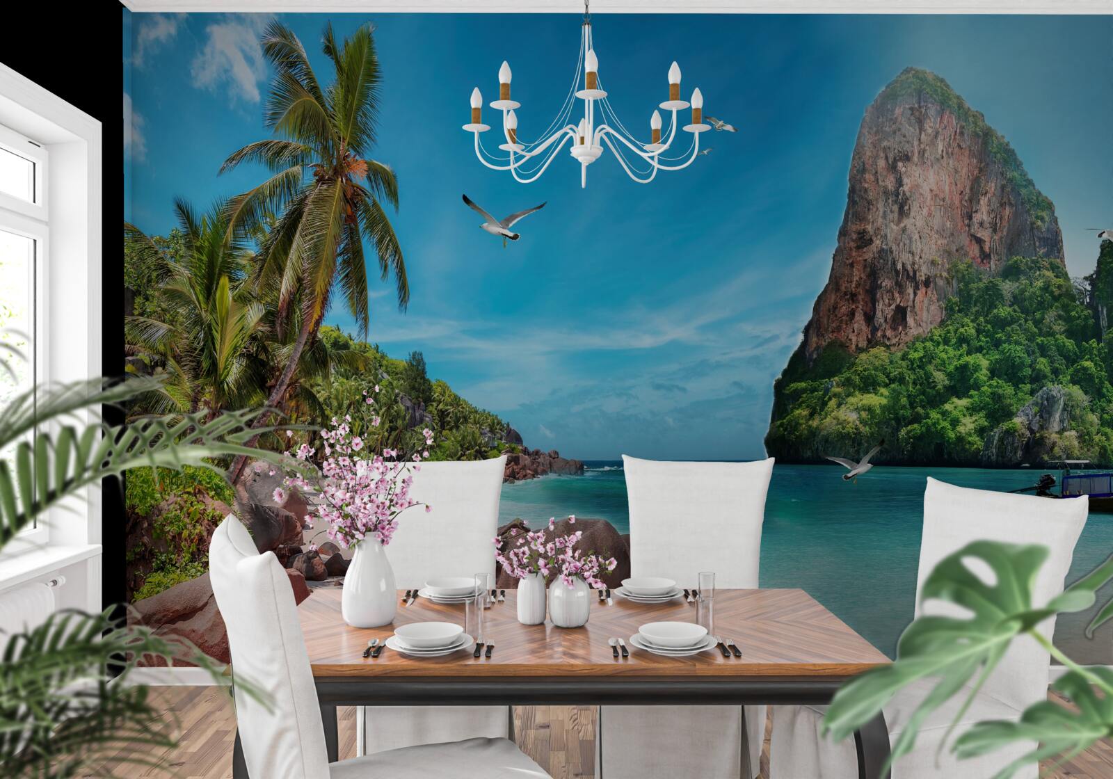 Fototapeta krajina s horami v trópoch