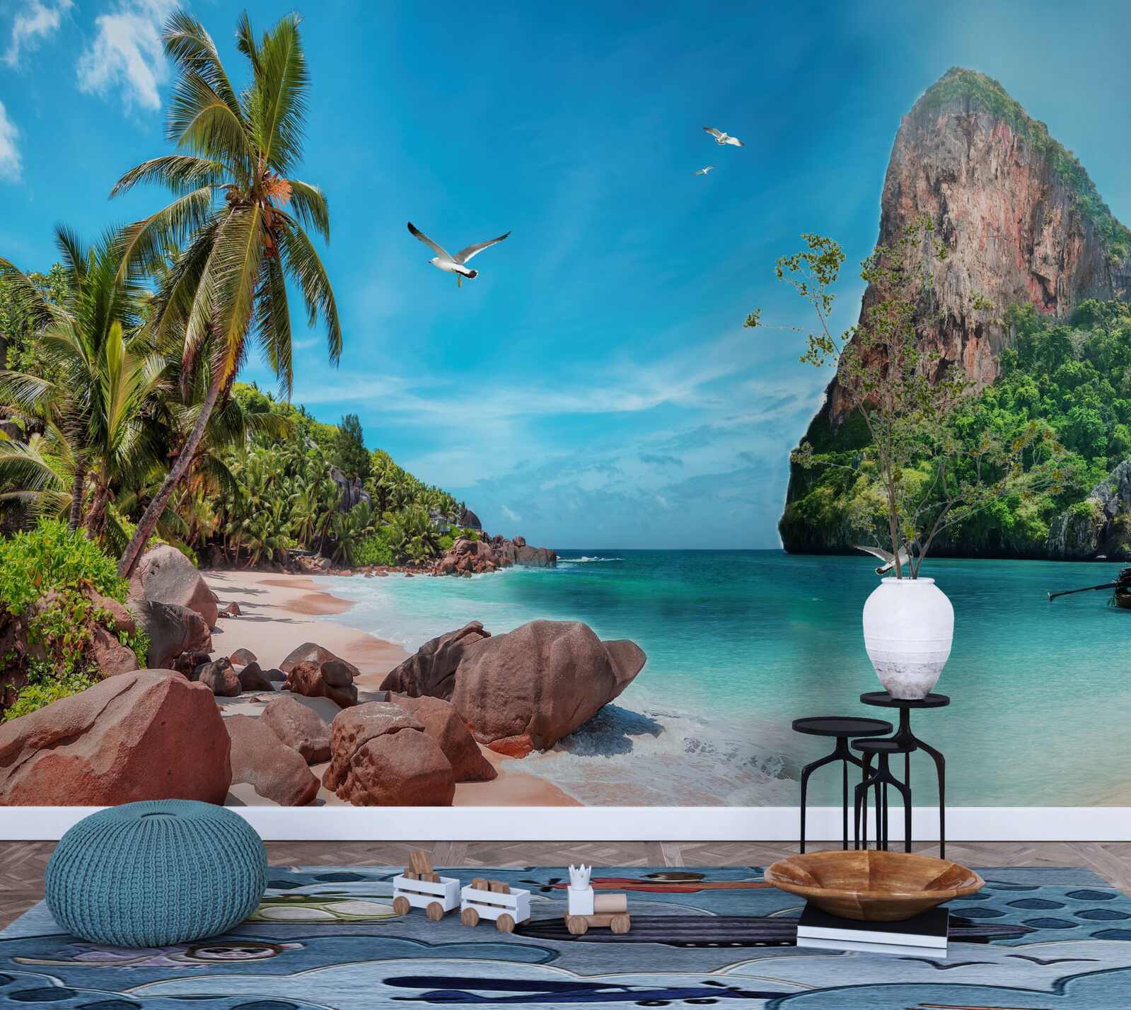 Fototapeta krajina s horami v trópoch