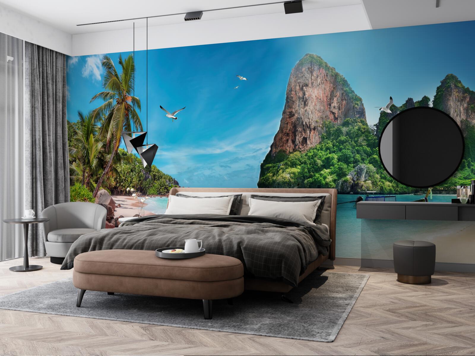 Fototapeta krajina s horami v trópoch