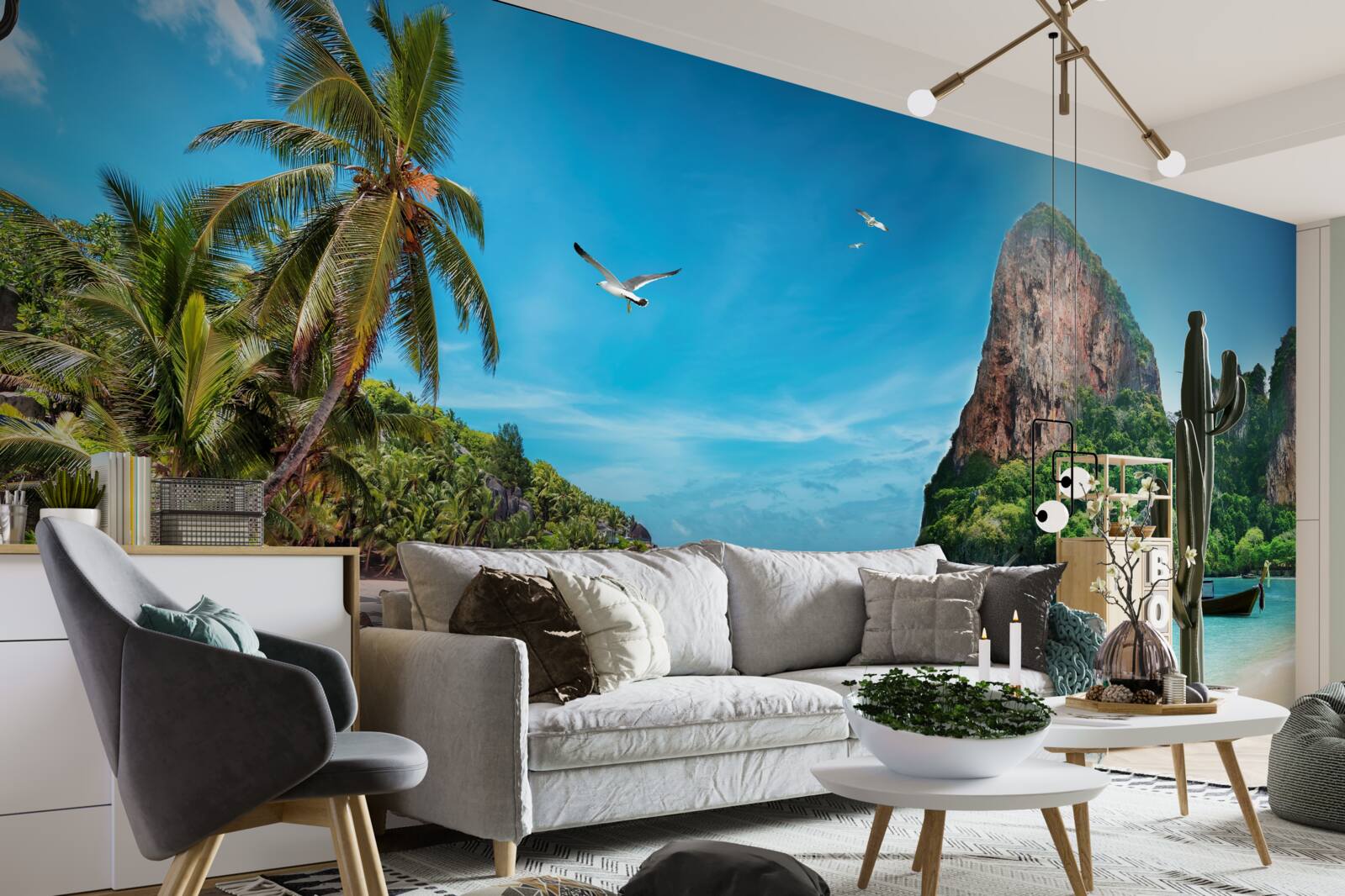 Fototapeta krajina s horami v trópoch