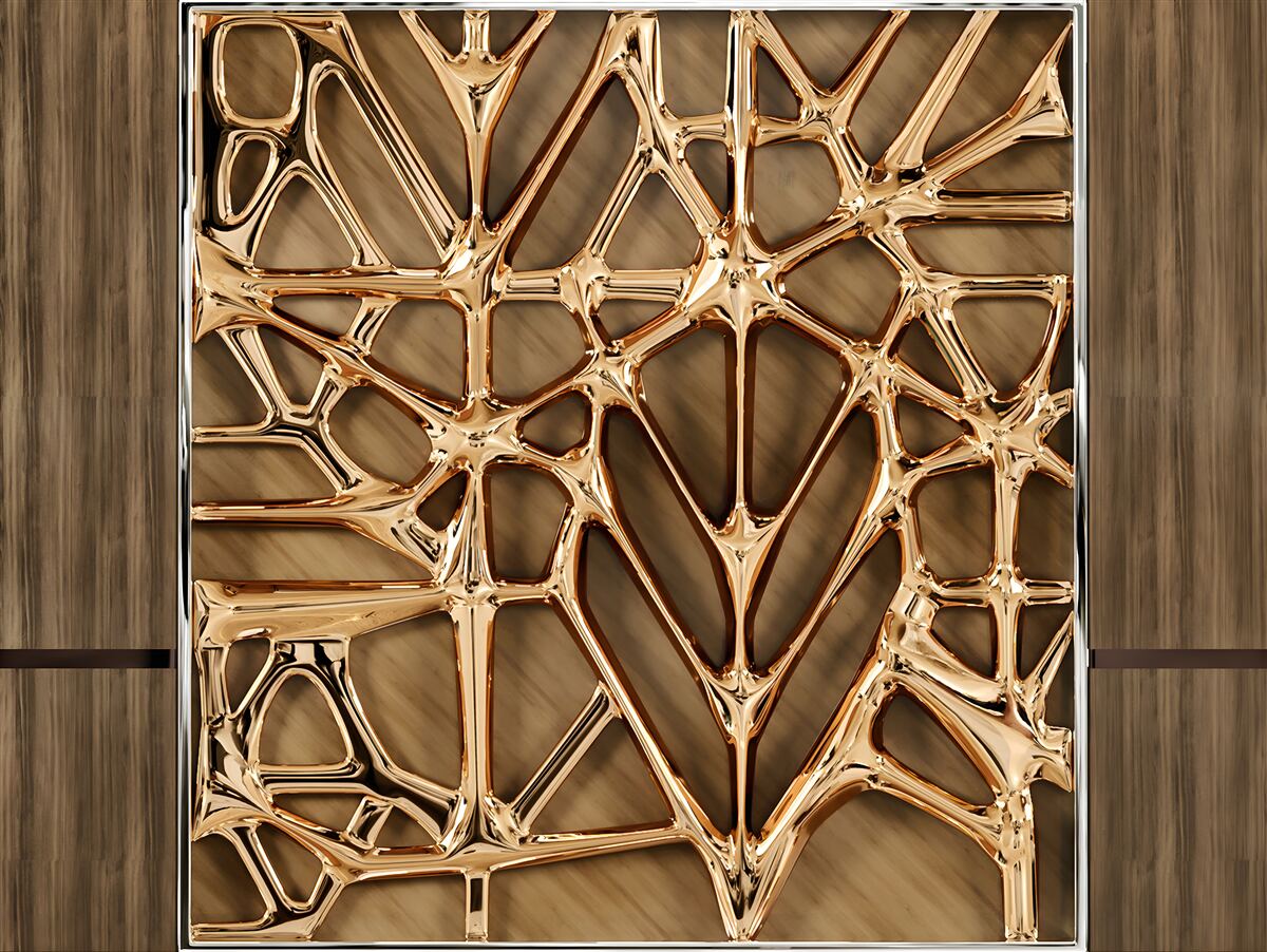 Fototapeta abstraktné zlaté čiary na drevenom povrchu