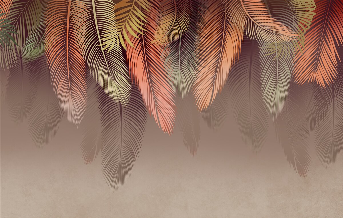 Fototapeta listy paprade na jeseň