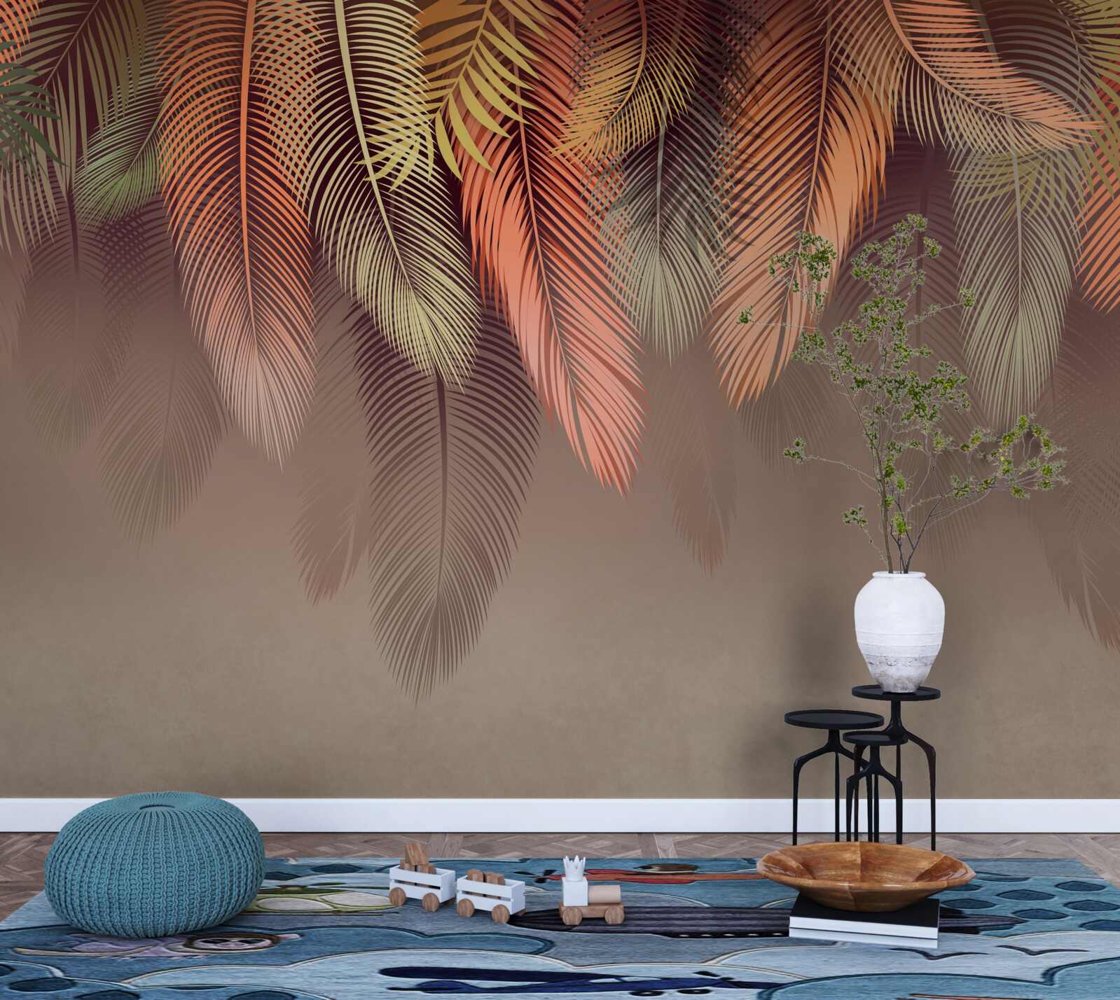 Fototapeta listy paprade na jeseň