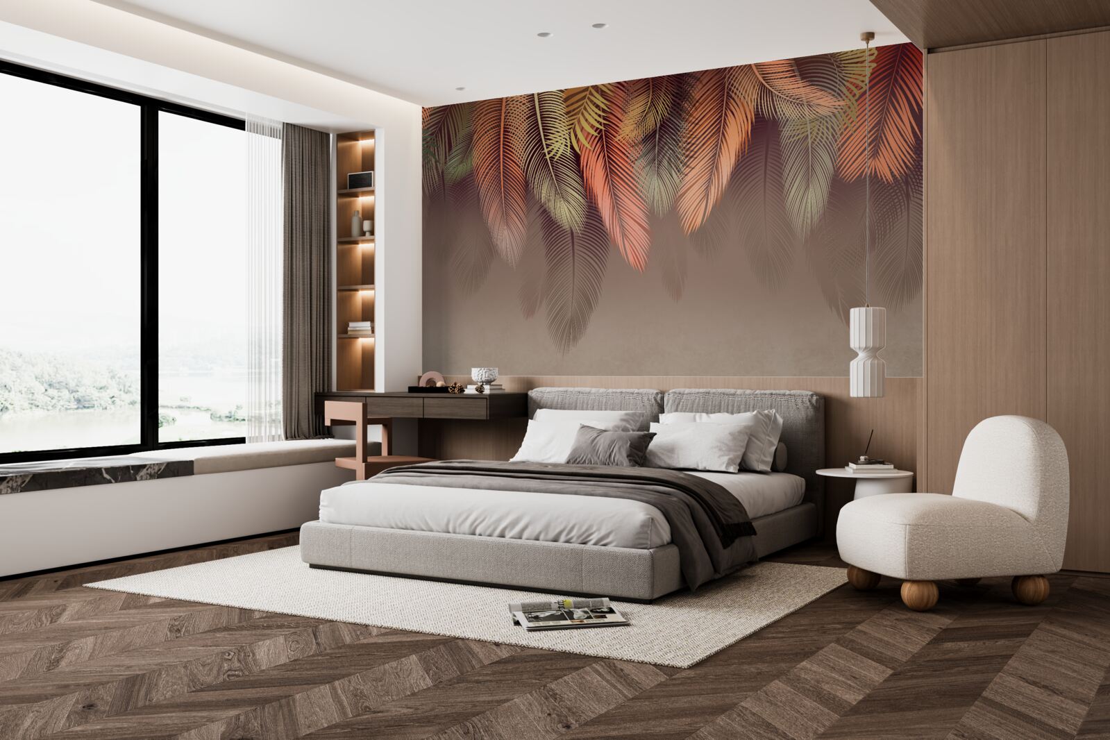 Fototapeta listy paprade na jeseň